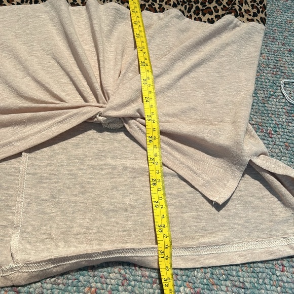 NWT Umgee Oversized Medium Blue/Leopard/cream Linen Blend Short Sleeve Shirt - Picture 5 of 9